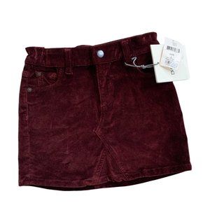 NWT DL1961 Burgundy Velvet Jenny Mini Skirt 6